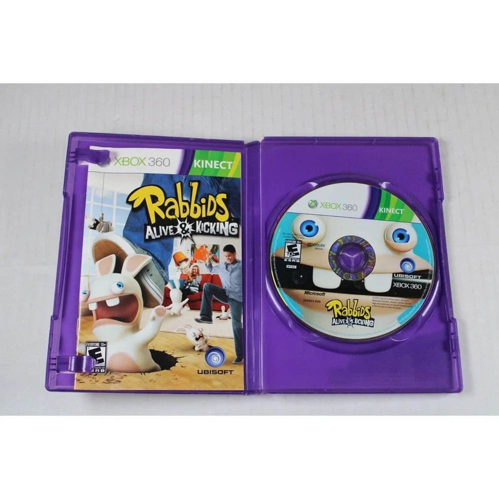 Rabbids Alive and Kicking (Microsoft XBOX 360 Kinect) Authentic, tested/works